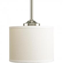 Progress P5065-09 - Inspire Collection One-Light Brushed Nickel Off-white Shade Traditional Mini-Pendant Light