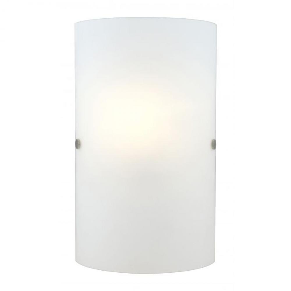 Troy 3 Collection 7.1 in. W x 11.8 in. H 1-Light Matte Nickel Wall Sconce with Frosted Glass