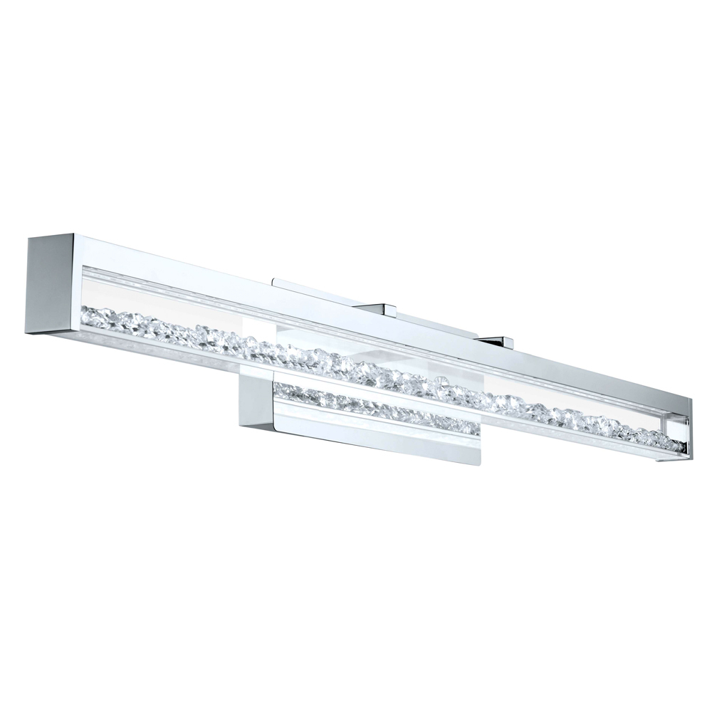 Integrated LED Vanity Wall Light With Chrome Finish & Clear Glass With Crystal Stones