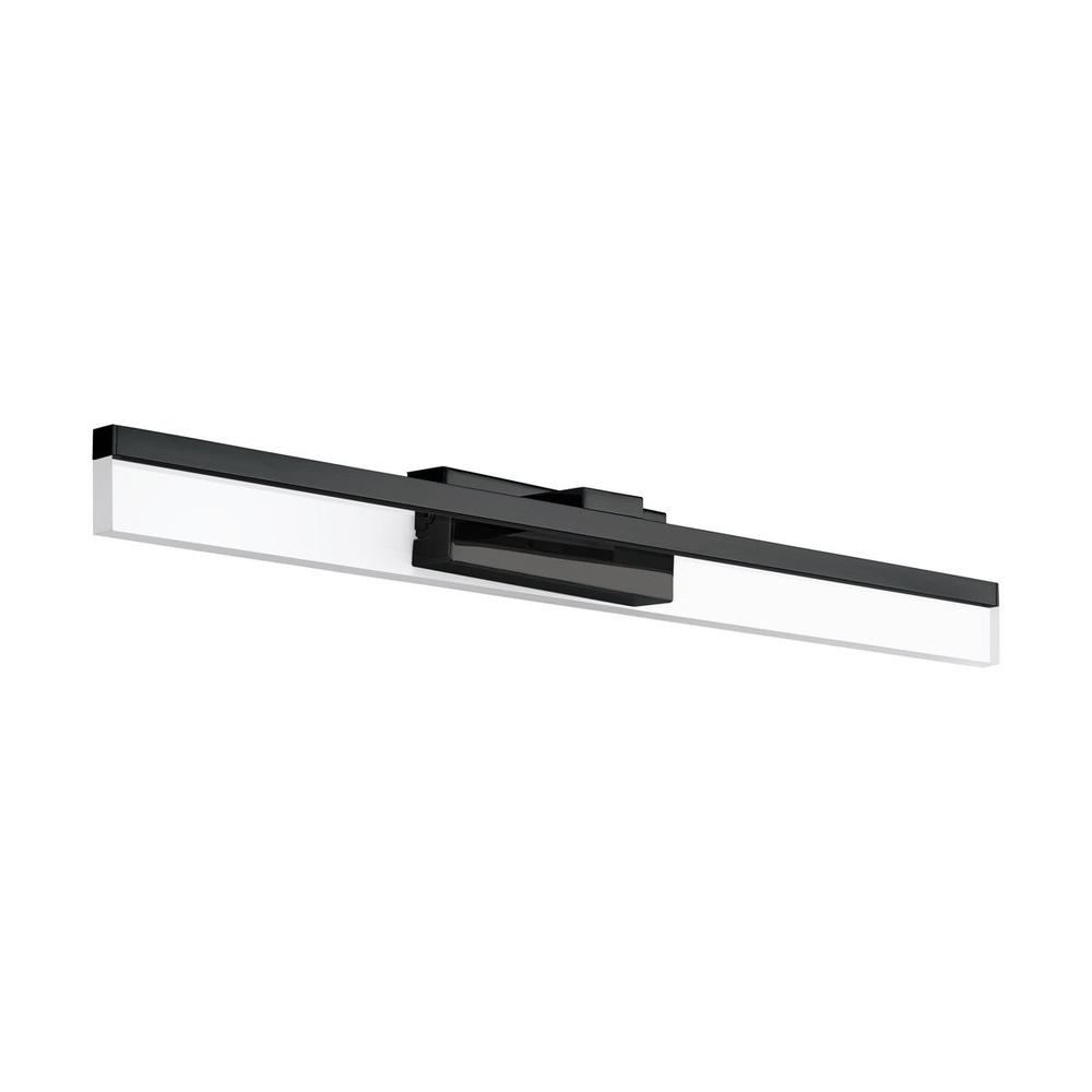 1x11W LED Bath / Vanity Light With Matte Black Finish and Satin Acrylic Shade