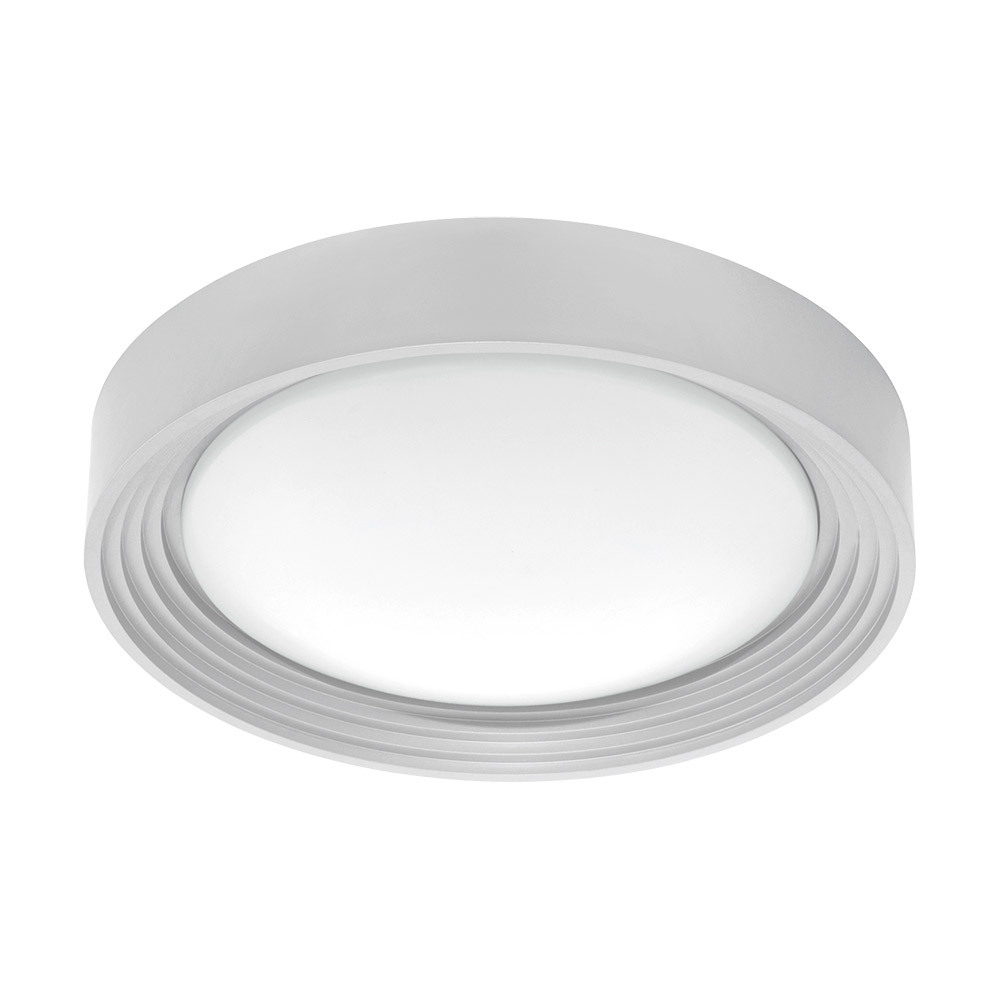 1x13W LED Ceiling Light w/ Silver Finish & Plastic White Bulb Cover