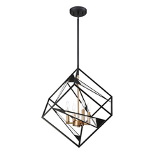 Eglo 204586A - Corrietes -  Pendant w/ Matte Black Finish and gold accents and clear Glass, 4-60W