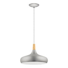 Eglo 96986A - 1x60W Pendant w/ Brushed Nickel and Wood Finish