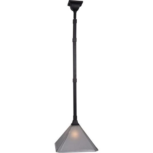 One Light Oil Rubbed Bronze Frosted Glass Down Pendant