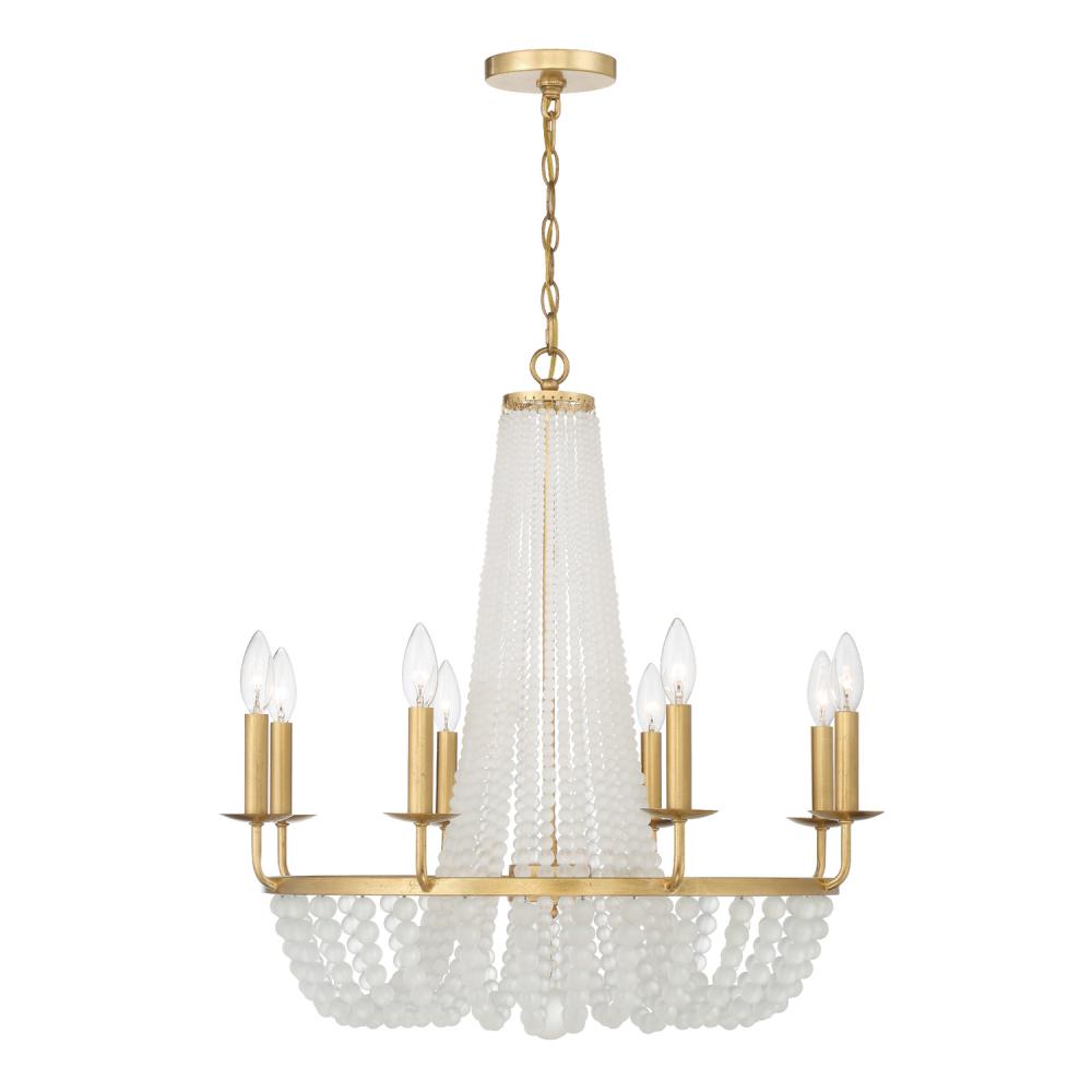 Bella 8 Light Antique Gold Chandelier