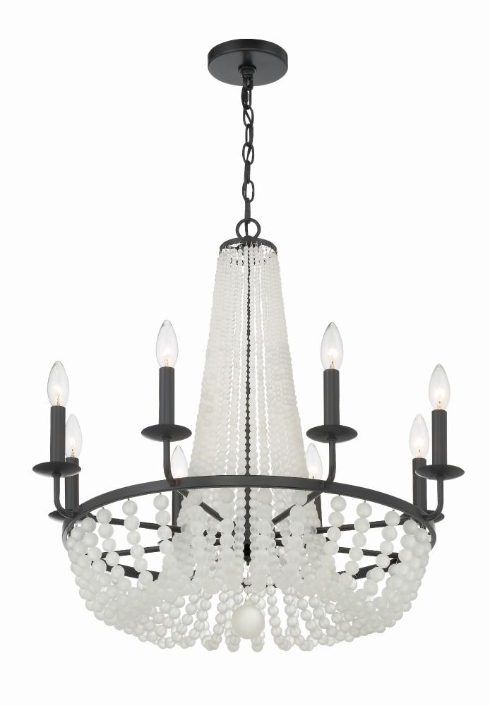 Bella 8 Light Matte Black Chandelier