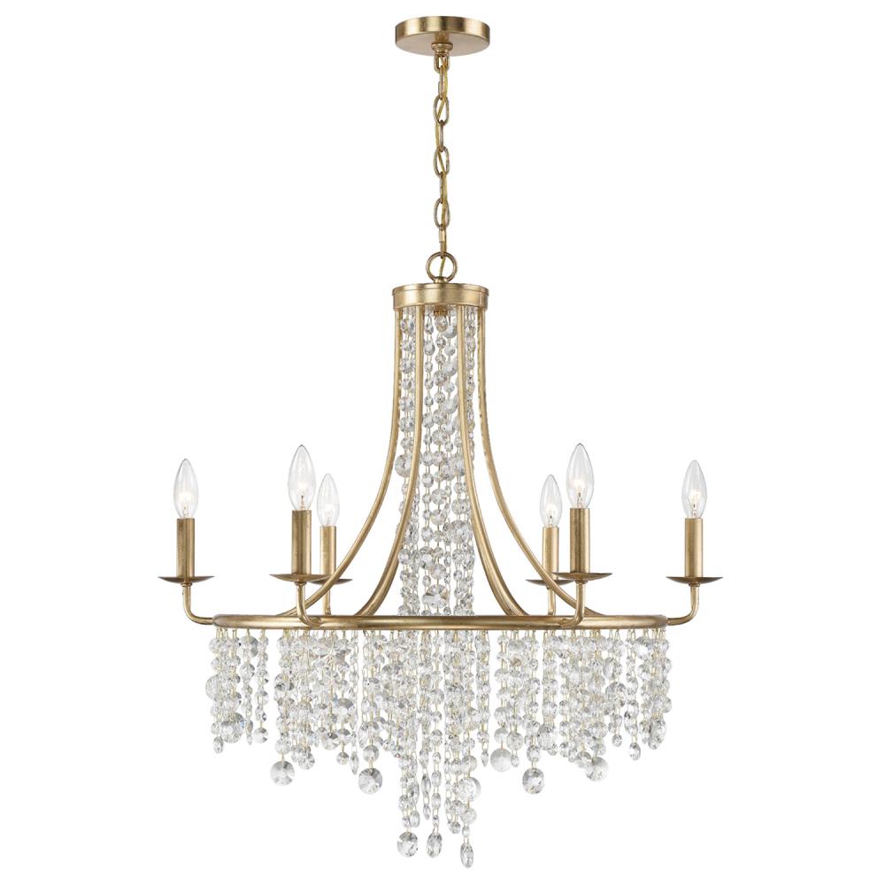 Gabrielle 6 Light Antique Gold Chandelier