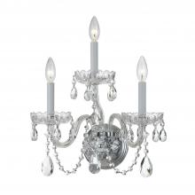 Crystorama 1033-CH-CL-S - Traditional Crystal 15'' Swarovski Strass Crystal Polished Chrome Sconce