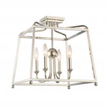 Crystorama 2243-PN_NOSHADE - Libby Langdon Sylvan 16'' Polished Nickel Semi Flush Mount