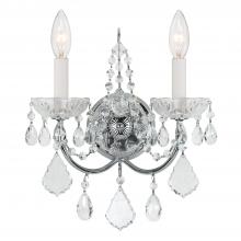 Crystorama 3222-CH-CL-I - Imperial 2 Light Clear Italian Crystal Polished Chrome Sconce