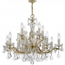 Crystorama 4379-GD-CL-MWP - Maria Theresa 12 Light Hand Cut Crystal Gold Chandelier