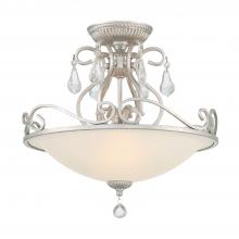 Crystorama 5010-OS-CL-S - Ashton 16.5'' Swarovski Strass Crystal Olde Silver Semi Flush Mount