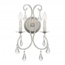 Crystorama 5012-OS-CL-S - Ashton 10.5'' Swarovski Strass Crystal Olde Silver Sconce