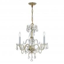 Crystorama 5044-PB-CL-S - Traditional Crystal 3 Light Swarovski Strass Crystal Polished Brass Mini Chandelier