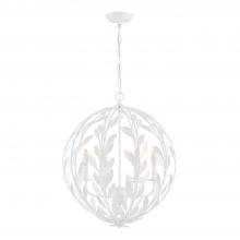 Crystorama 506-MT - Broche 21'' Matte White Chandelier