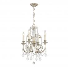 Crystorama 5114-OS-CL-S - Regis 4 Light Swarovski Strass Crystal Olde Silver Mini Chandelier