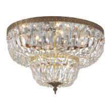 Crystorama 718-OB-CL-SAQ - Waltham 18'' Swarovski Spectra Crystal Olde Brass Flush Mount