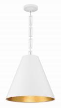 Crystorama 8687-MT-GA - Brian Patrick Flynn Alston 18'' Matte White + Antique Gold Pendant