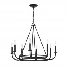 Crystorama BAI-A2108-MK - Bailey 28'' Matte Black Chandelier