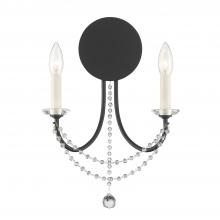 Crystorama DEL-90802-MK - Delilah 12.25'' Matte Black Sconce