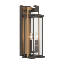 Crystorama LDL-902-TZ-TG - Lendel 8'' Twilight Bronze + Textured Gold Outdoor Sconce