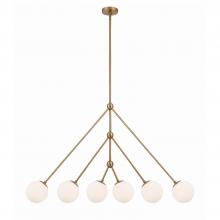 Crystorama OMN-3006-AG - Omni 6 Light Aged Brass Linear Chandelier