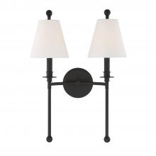 Crystorama RIV-383-BF - Riverdale 15'' Black Forged Sconce