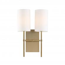 Crystorama VER-242-AG - Veronica 2 Light Aged Brass Sconce