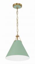 Crystorama XAV-B8301-VG-GR - Xavier 12'' Vibrant Gold + Green Pendant