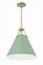 Crystorama XAV-B8305-VG-GR - Xavier 16'' Vibrant Gold + Green Pendant