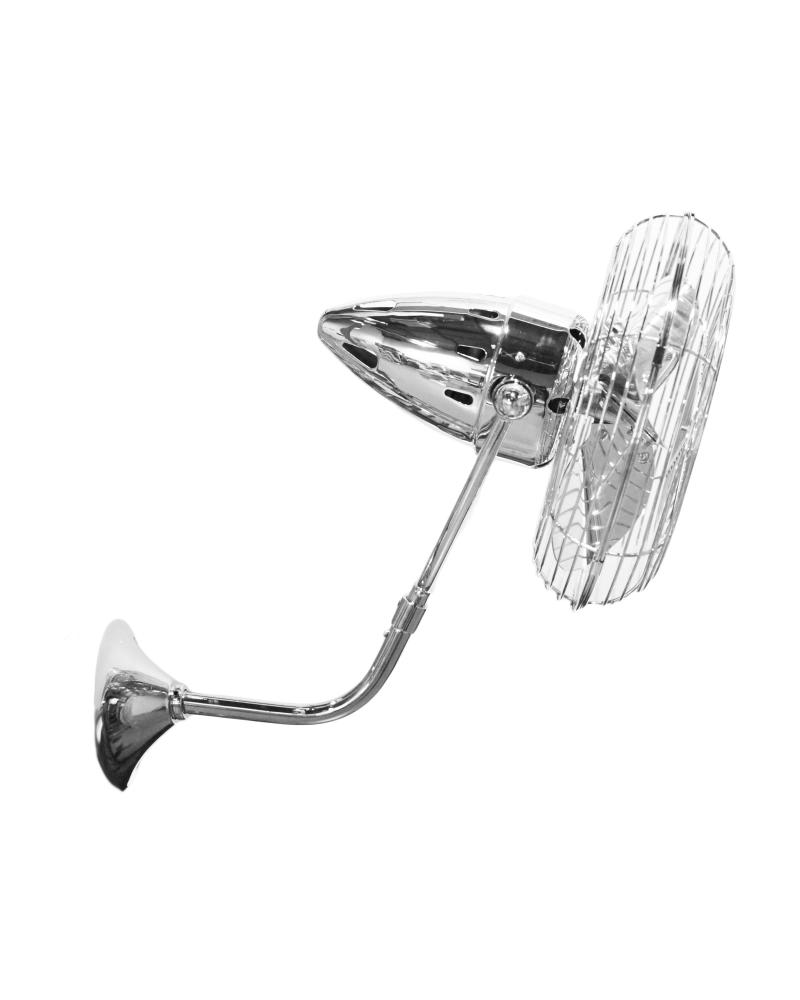 Bruna Parede wall fan in Polished Chrome finish.