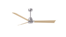 Matthews Fan Company AK-BN-LM-56 - Alessandra - 56" Three Blade Transitional Ceiling Fan - Brushed Nickel Finish - Light Maple Blad