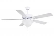 Matthews Fan Company AM-USA-WH-52-LK - America - 52" Builder Fan - LED Light Kit - USA - Gloss White Finish - Reversible White/Wood Ton
