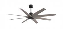Matthews Fan Company AN-BK-BN-64 - Ariella - Eight Blade Ceiling Fan - Matte Black Finish - Brushed Nickel Blades