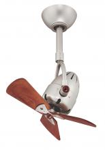 Matthews Fan Company DI-BN-WD - Diane - Oscillating Directional Ceiling Fan - Brushed Nickel Finish - Mahogany Tone Blades