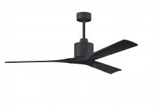 Matthews Fan Company NK-BK-BK-60 - Nan 6-speed ceiling fan in Matte Black finish with 60” solid matte black wood blades