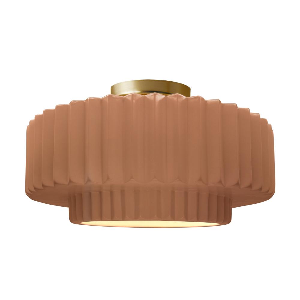 Large Tier Pleated Semi-Flush