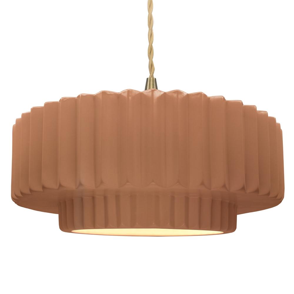 Large Tier Pleated 1-Light Pendant