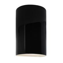 Justice Design Group CER-0940W-BLK - Small Cylinder - Closed Top (Outdoor)