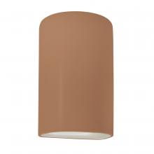 Justice Design Group CER-0940W-ADOB - Small Cylinder - Closed Top (Outdoor)