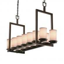 Justice Design Group FAB-8769-10-WHTE-DBRZ - Dakota 14-Light Bridge Chandelier (Short)