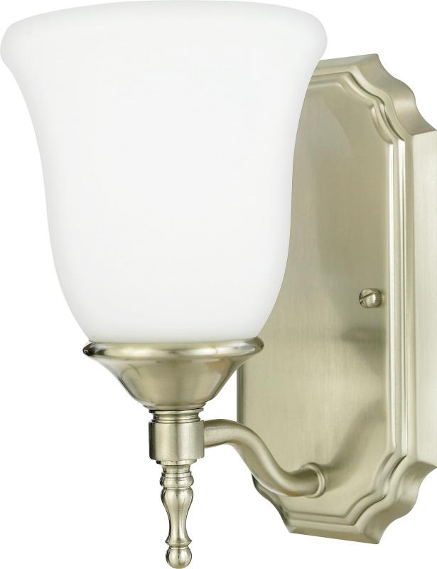 One Light Opal Etched Glass Bathroom Sconce