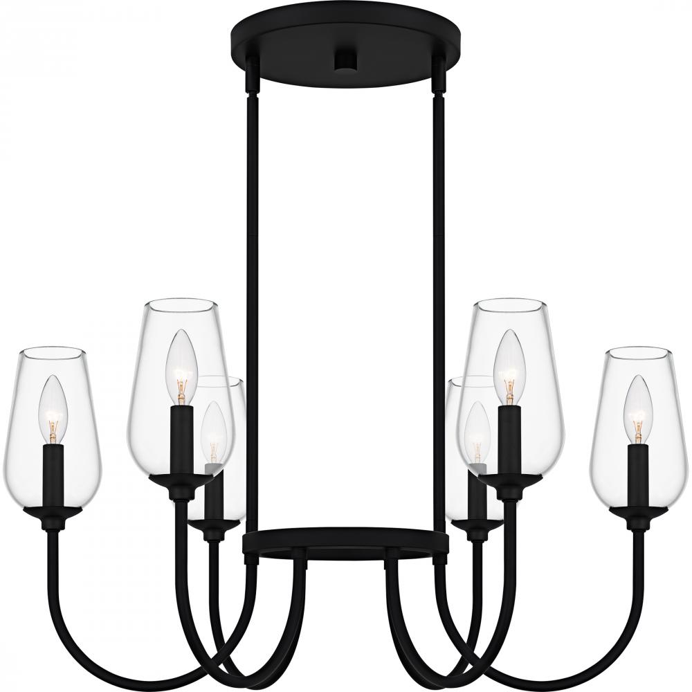 Viscount 6-Light Matte Black Chandelier