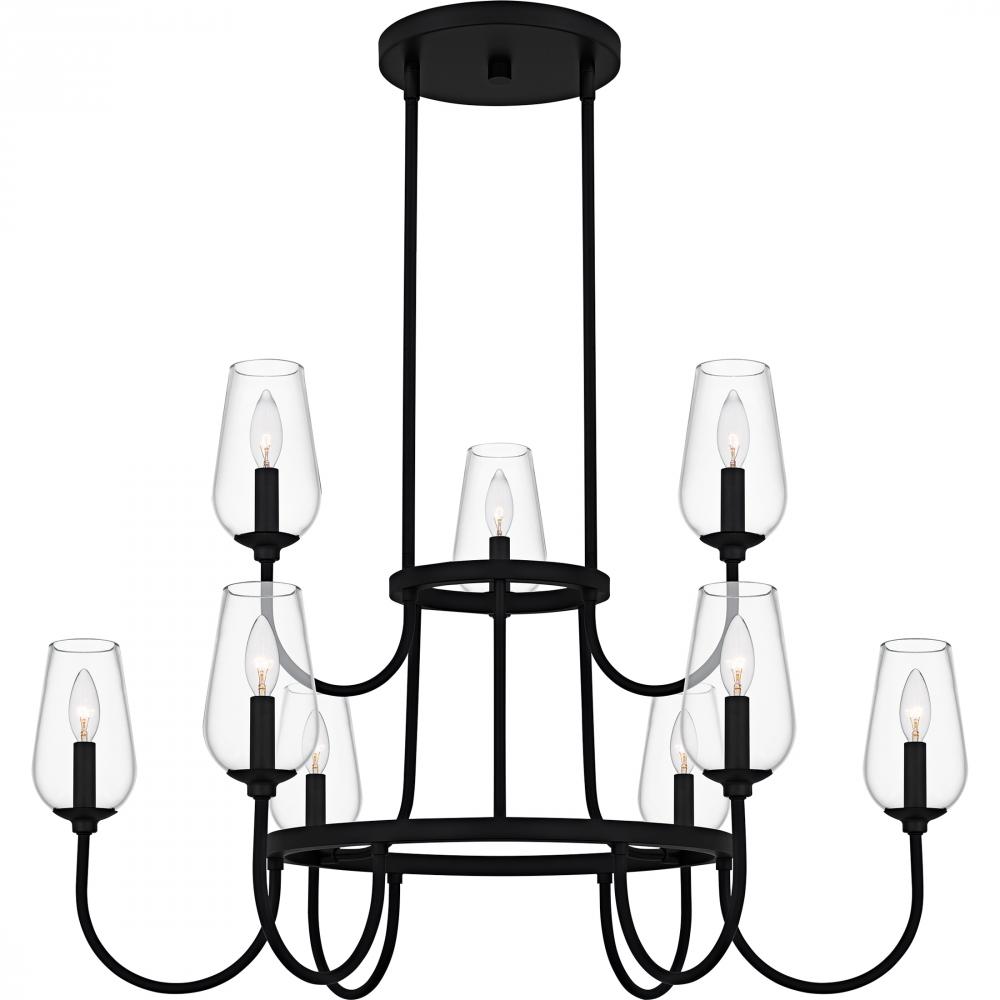 Viscount 9-Light Matte Black Chandelier