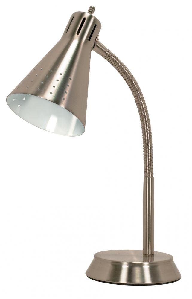 Small Gooseneck Desk Lamp - 1 Light - Brushed Nickel