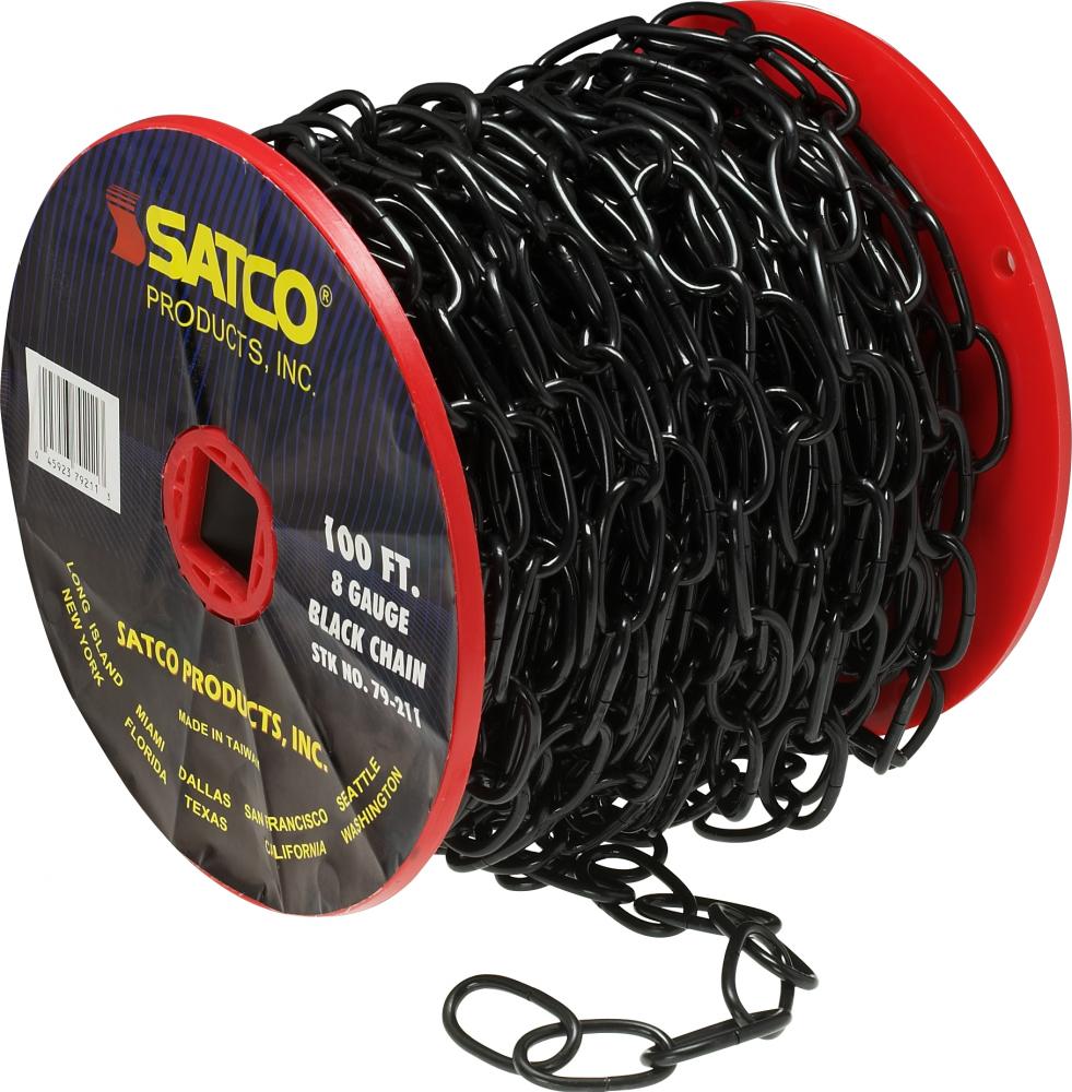 8 Gauge Chain; Black Finish; 100 Feet To Reel; 1 Reel To Master; 35lbs Max