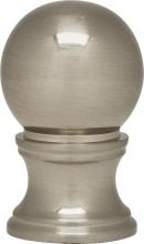 Satco Products Inc. 80/1880 - Satin Nickel Ball Finial; 1-1/4" Height; 3/4" Diameter; 1/4-27