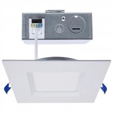 Satco Products Inc. S11873R1 - 12 Watt LED Direct Wire Downlight; Slimfit; Smooth Baffle; 6 Inch; CCT Selectable; Square; Remote