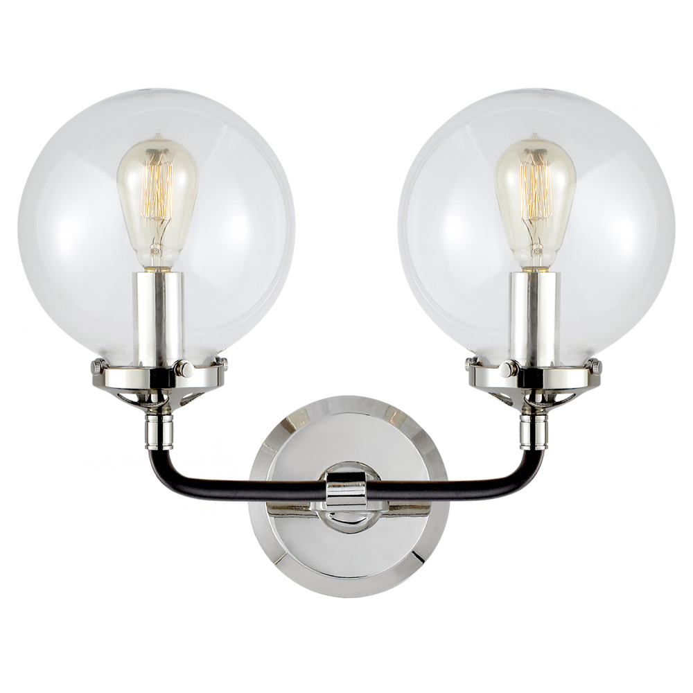 Bistro Double Light Curved Sconce