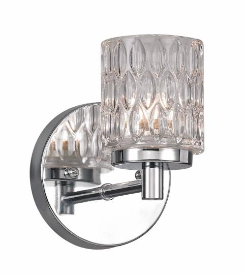 1LT SCONCE-GROOVED CRYSTAL GLA